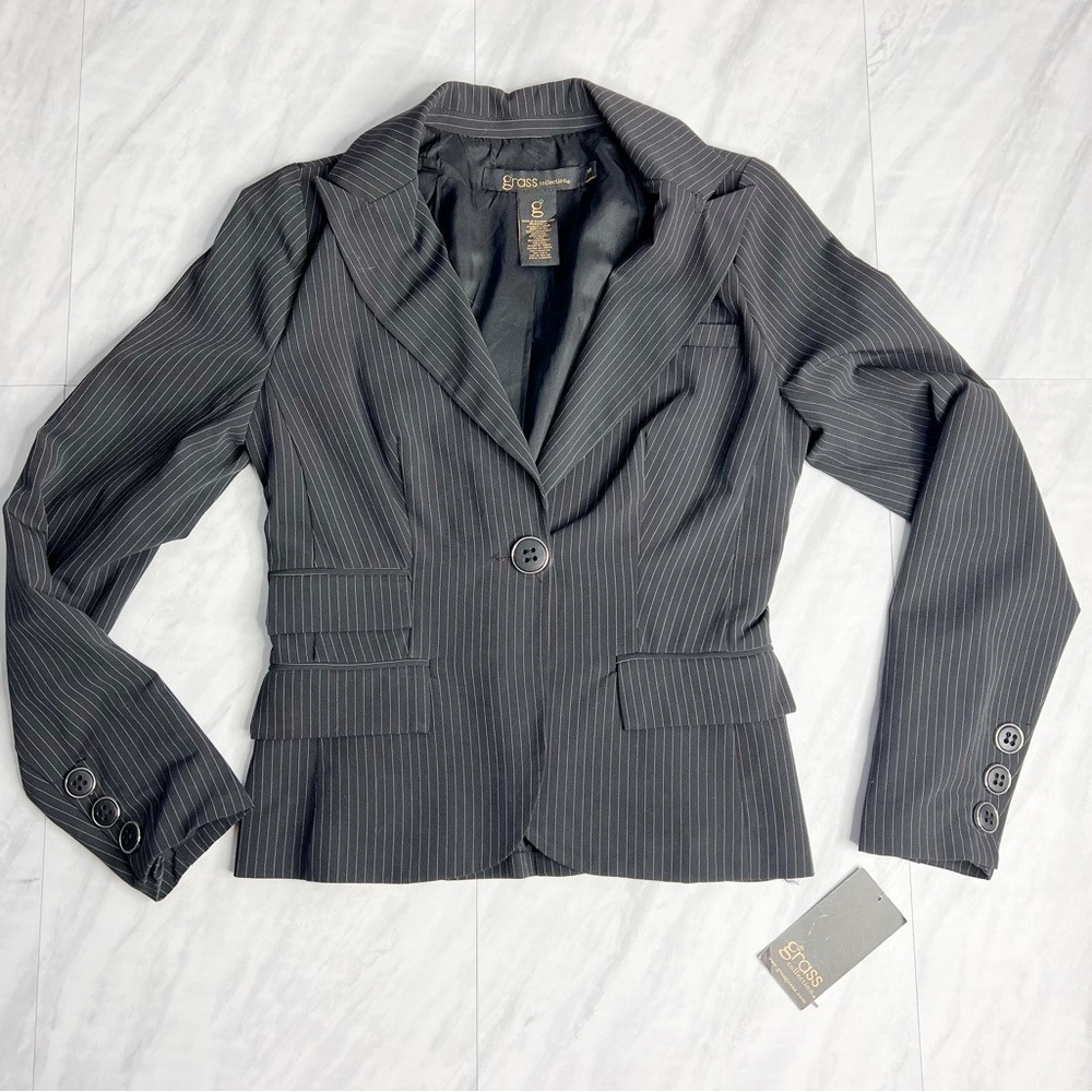 Grass Collection Business Stripe Blazer Small NWT